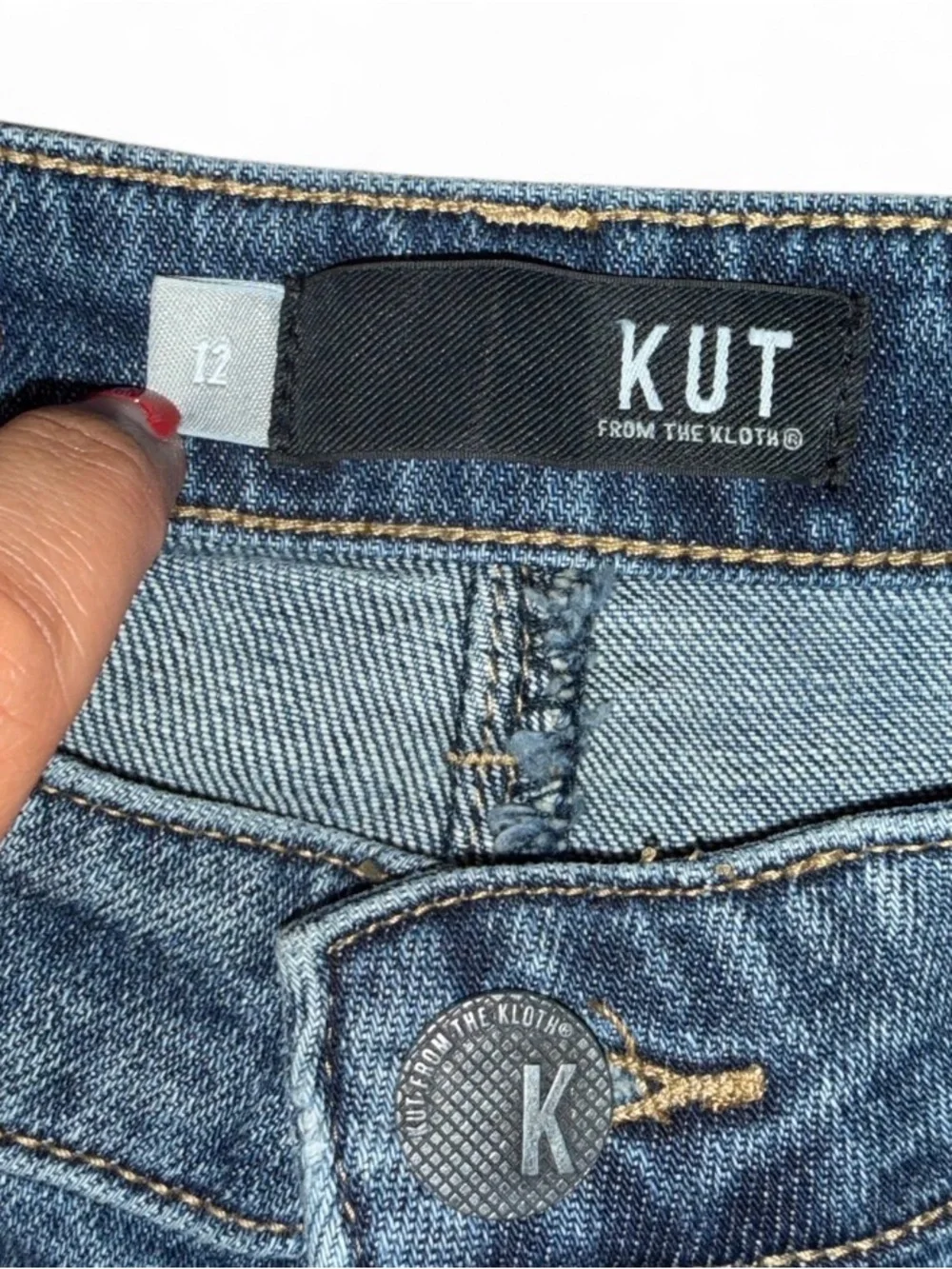 KUT from the Kloth Reese Ankle Straight Leg Jeans Size 12